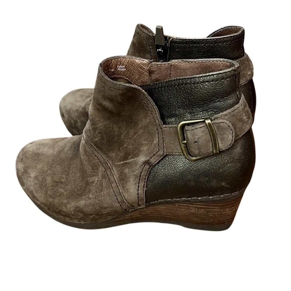 Dansko Shirley Taupe Brown Suede Leather Zip up Ankle Boots size EU 37 Size 7